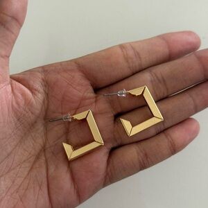 New | Gold Color Vintage Square Earrings with a Modern, Minimalist Design